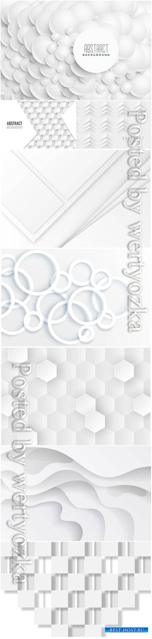 White abstract vector background, 3d models template
