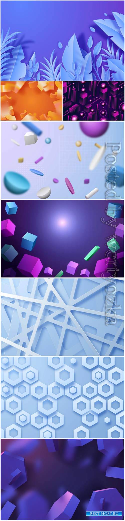 Abstract vector background, 3d models template # 4