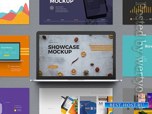 Laptop Presentation Showcase Mockup