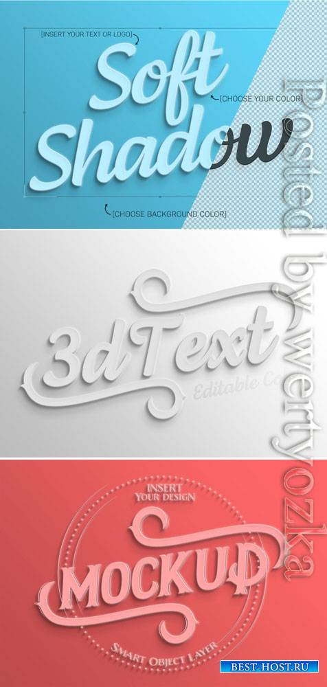 Simple White 3D Text Effect Mockup