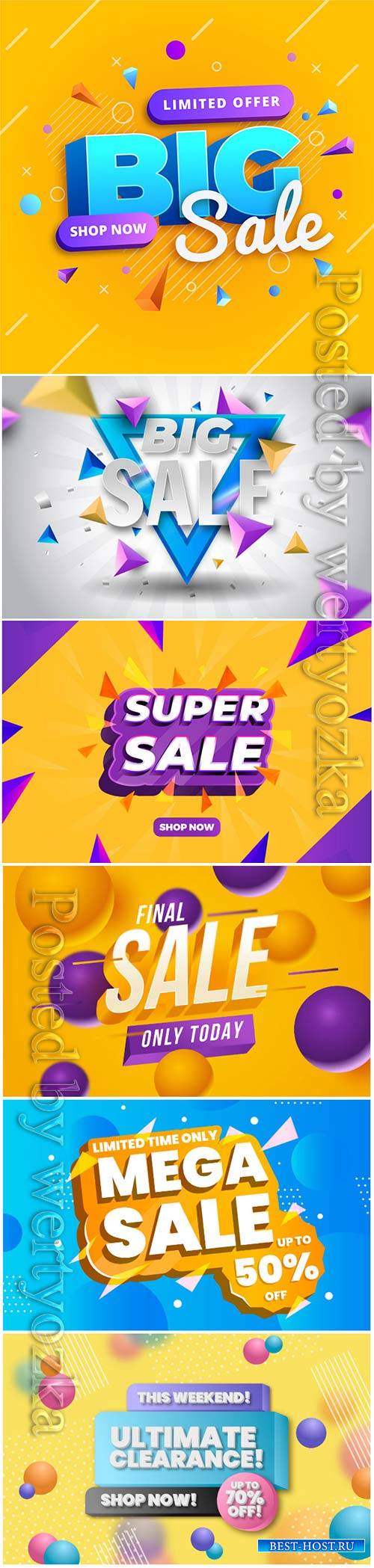 Colorful 3d sales vector background # 5