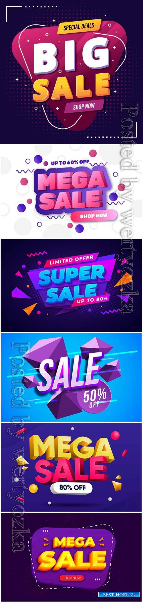 Colorful 3d sales vector background # 3