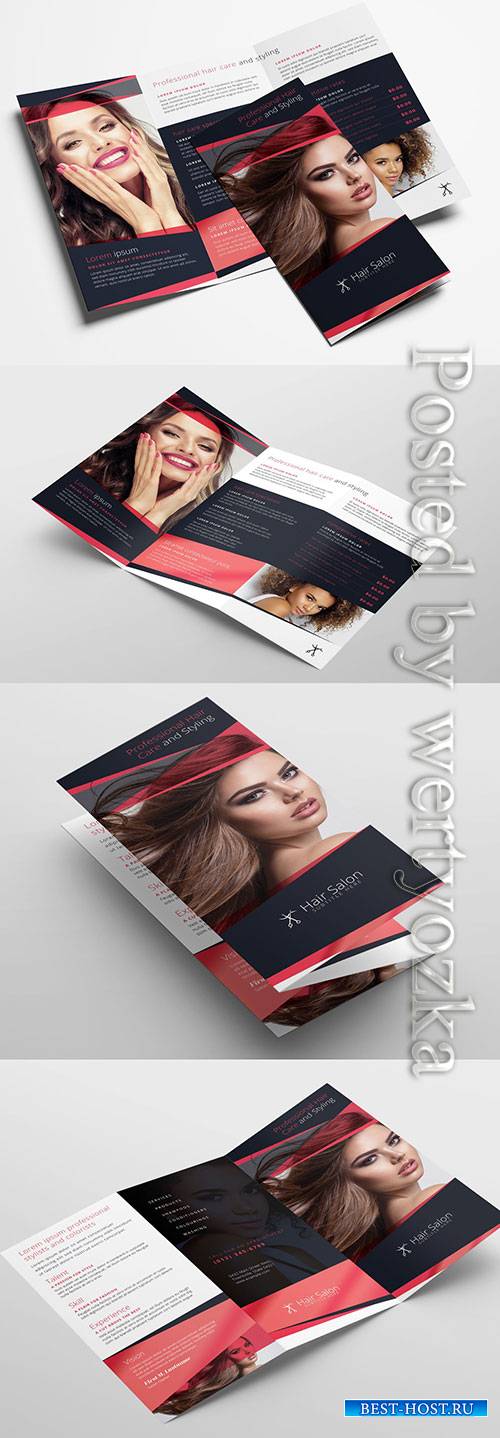 Trifold Brochure Layout for Beauty Businesses
