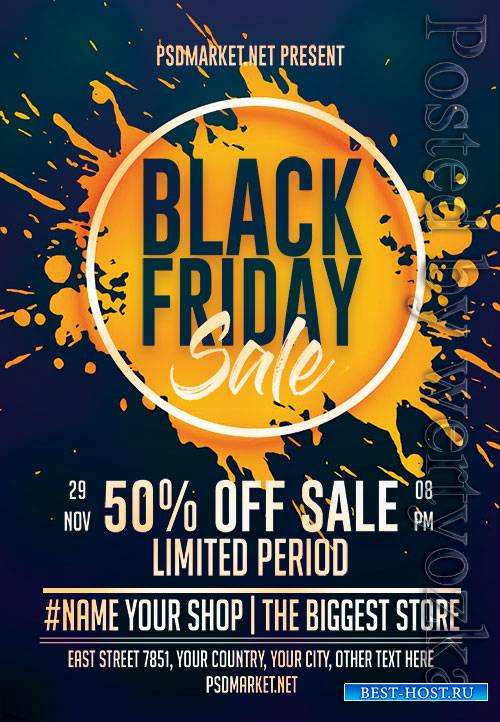 Black sale - Premium flyer psd template