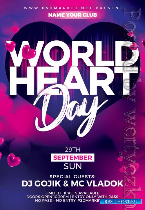 World heart day - Premium flyer psd template