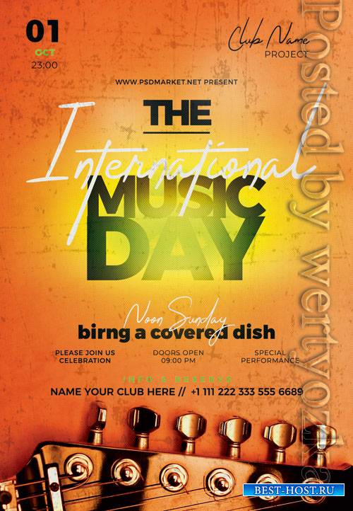 International music day - Premium flyer psd template