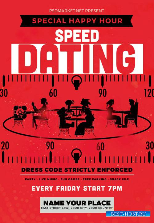 Speed dating party night - Premium flyer psd template