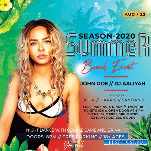 Summer Beach Event - Premium flyer psd template