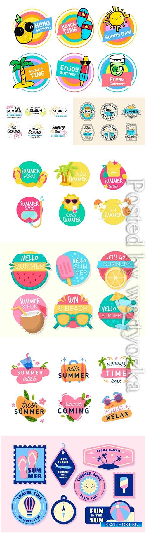 Summer labels vector collection # 12