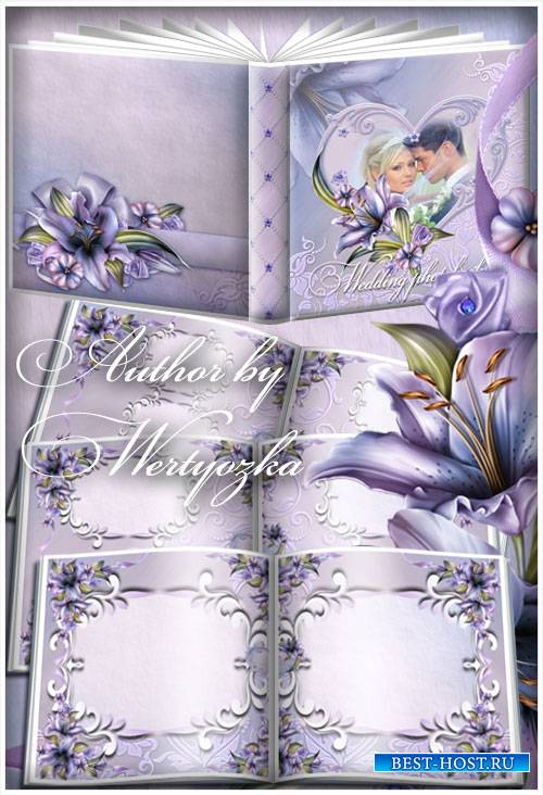 Beautiful photo album with lilies