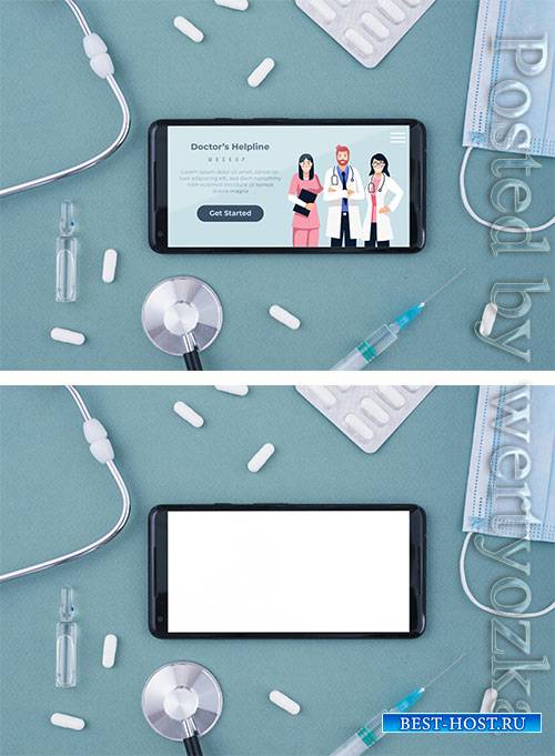 Doctor's helpline landing page on smart phone