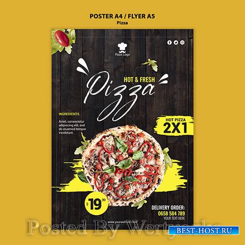 Pizza restaurant flyer template