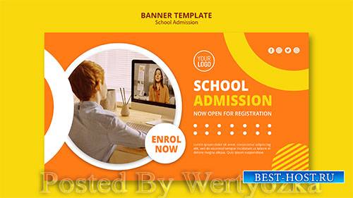 School admission concept banner template
