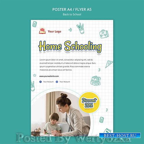 Back to school poster template design