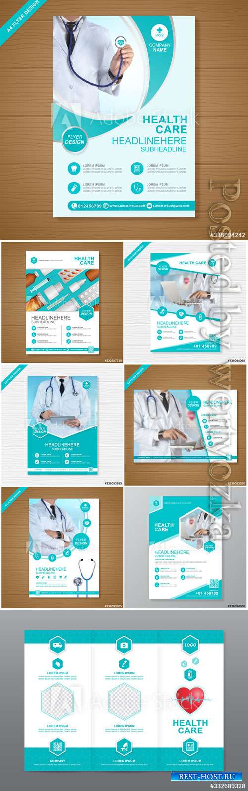 Health care cover a4 template design for a report and medical brochure