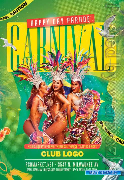 Carnival of brazil - Premium flyer psd template