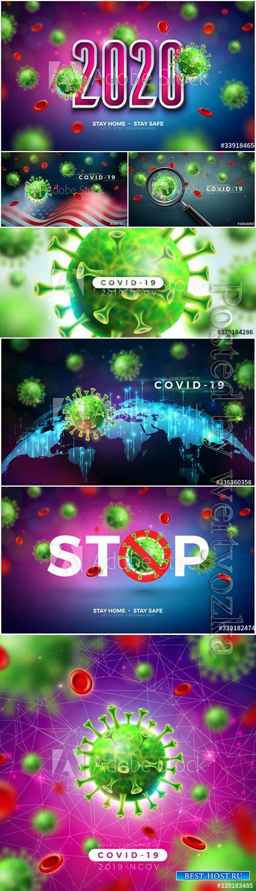 Stay home, stop coronavirus vector design