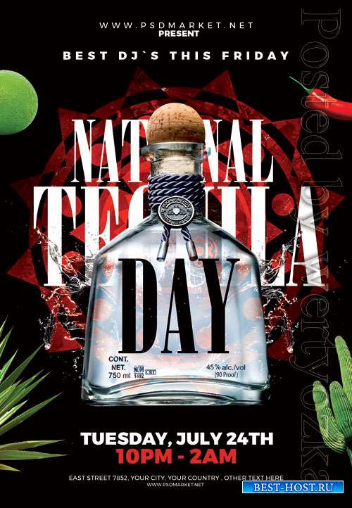 Tequila day - Premium flyer psd template