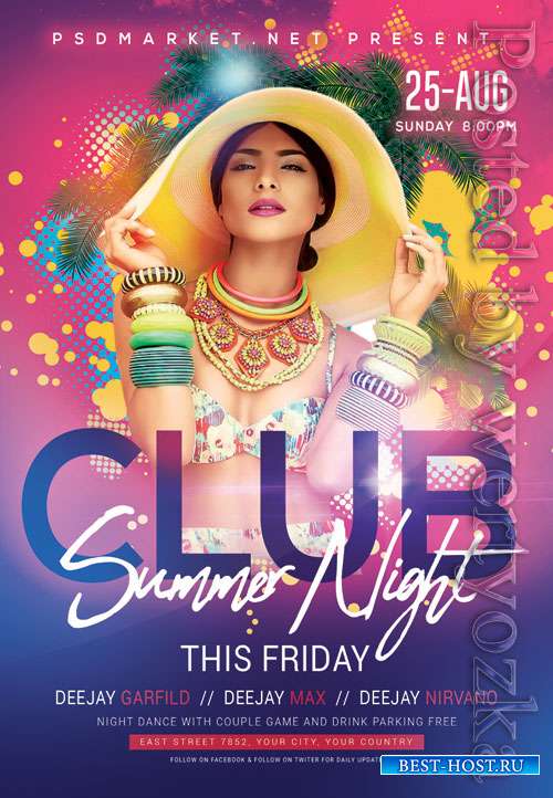Club summer night - Premium flyer psd template