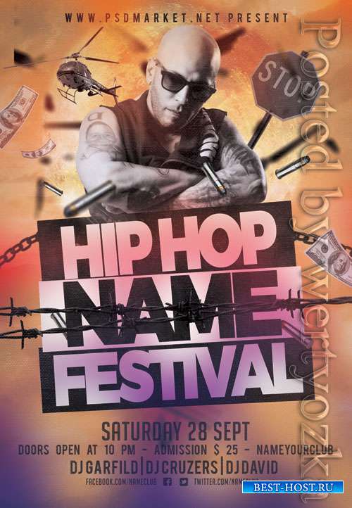 Hip hop festival - Premium flyer psd template