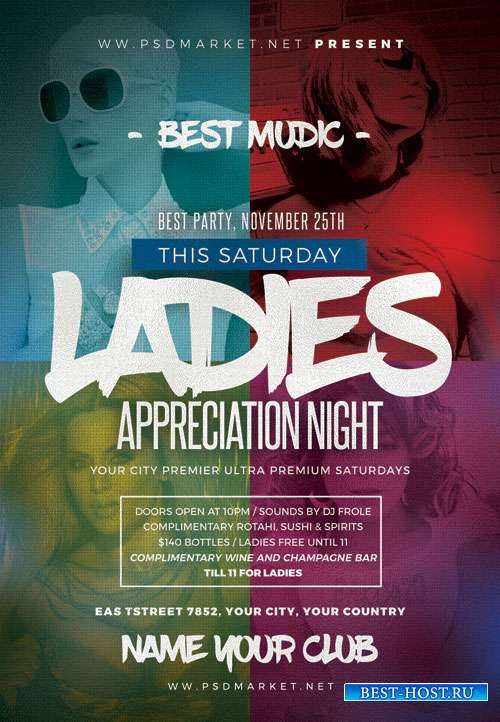 Ladies appreciation night - Premium flyer psd template