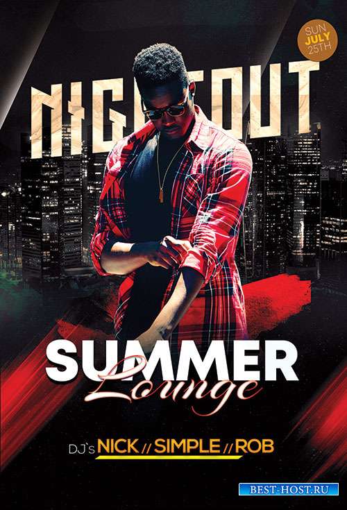 Summer Lounge Nightout - Premium flyer psd template