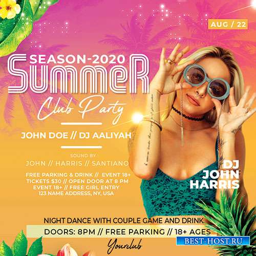 Summer Club Party - Premium flyer psd template