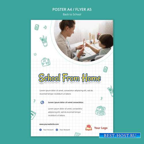 Back to school flyer template