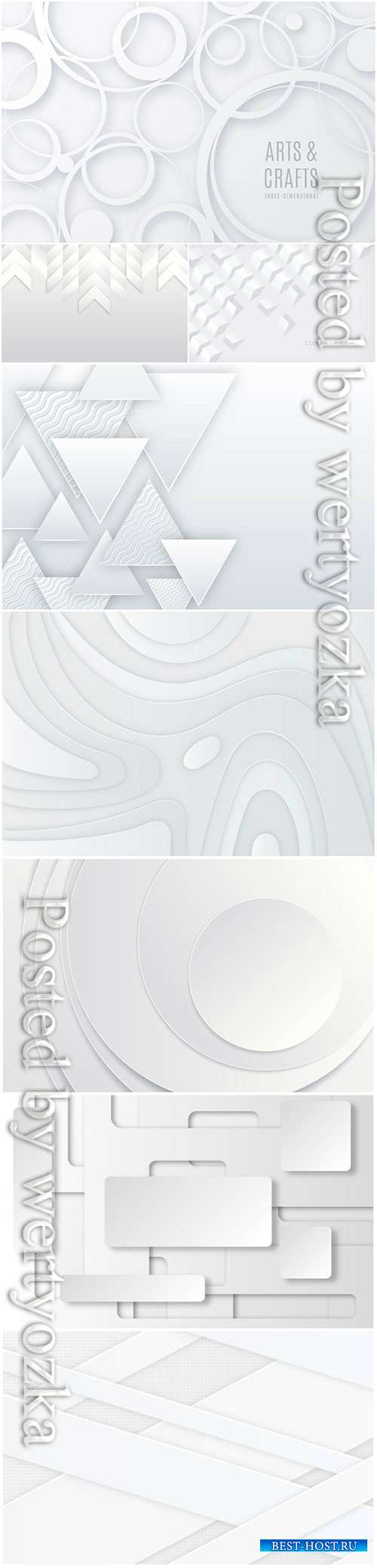White 3d vector abstract background