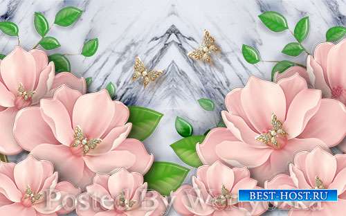 3D models european beautiful and elegant pearl flower stereo tv
