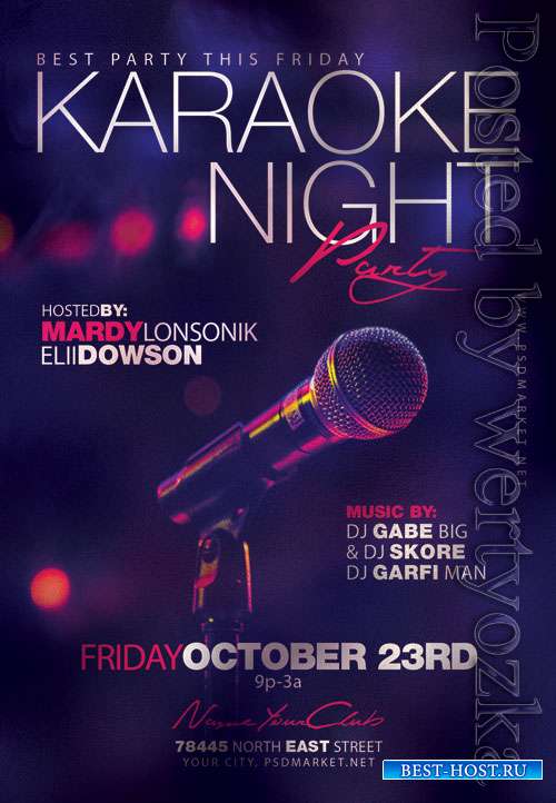 Karaoke night party - Premium flyer psd template