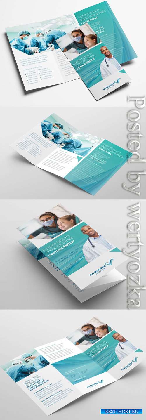 Medical Clinic Trifold Brochure Layout