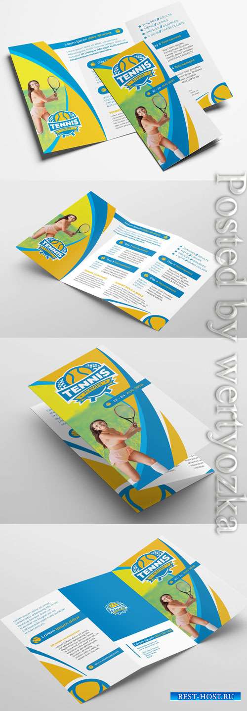 Tennis Club Trifold Brochure Layout