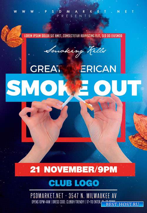 Great american smoke out - Premium flyer psd template