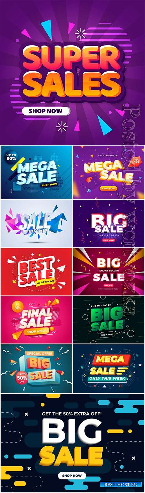 Colorful 3d sales background