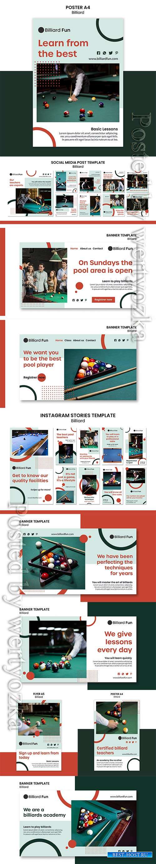 Billiard concept poster mock-up