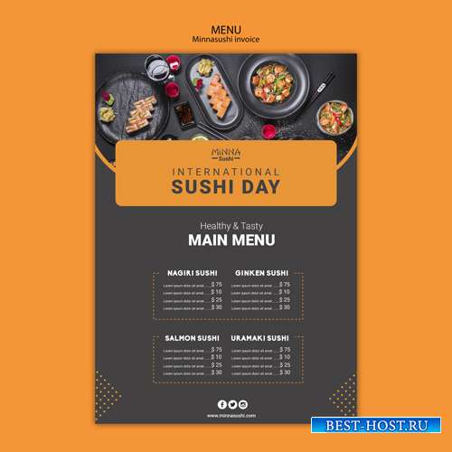 Make-up сollection of sushi templates for restaurant vol 6