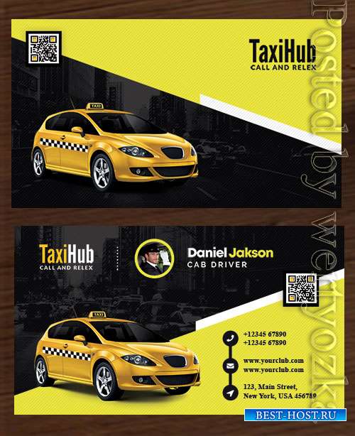 Taxi Service Business Card PSD