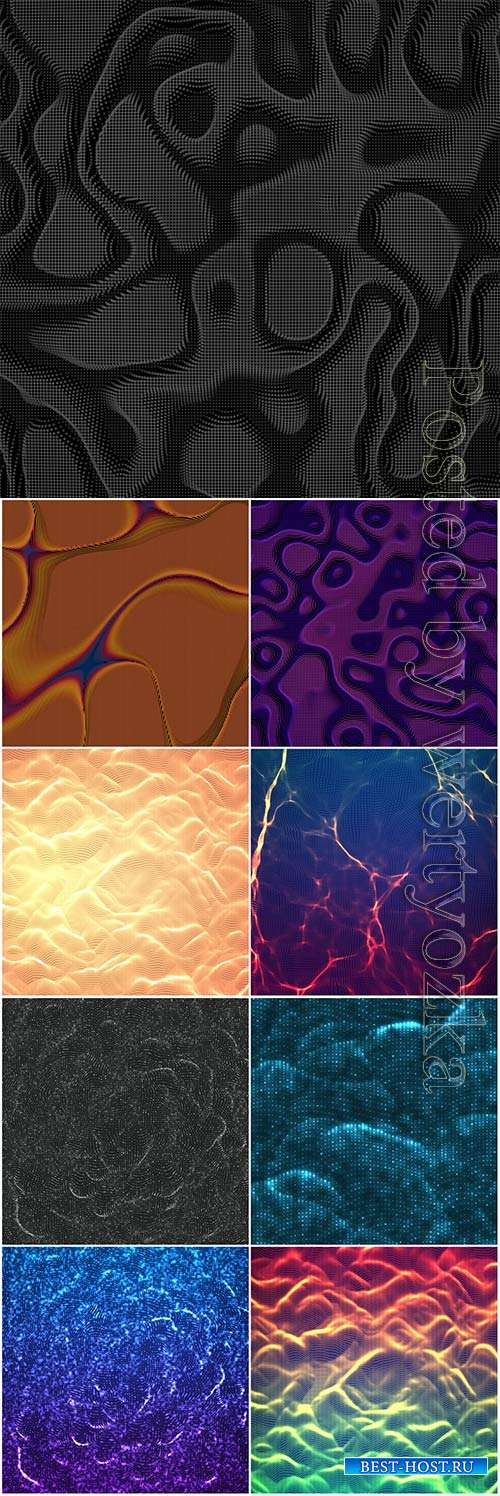 Chaotic abstract wave mesh vector background