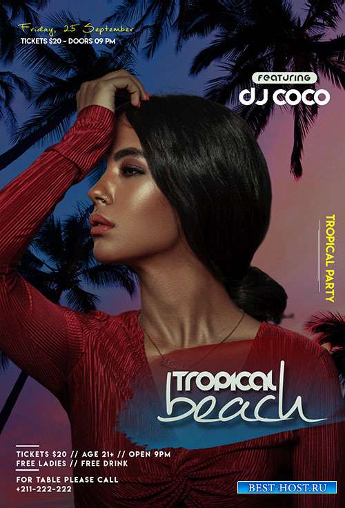 Tropical beach - Premium flyer psd template