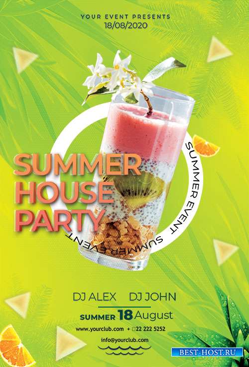 Summer House Party - Premium flyer psd template