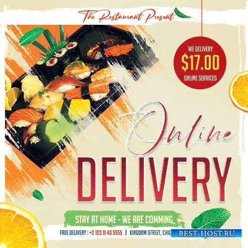 Online Delivery - Premium flyer psd template