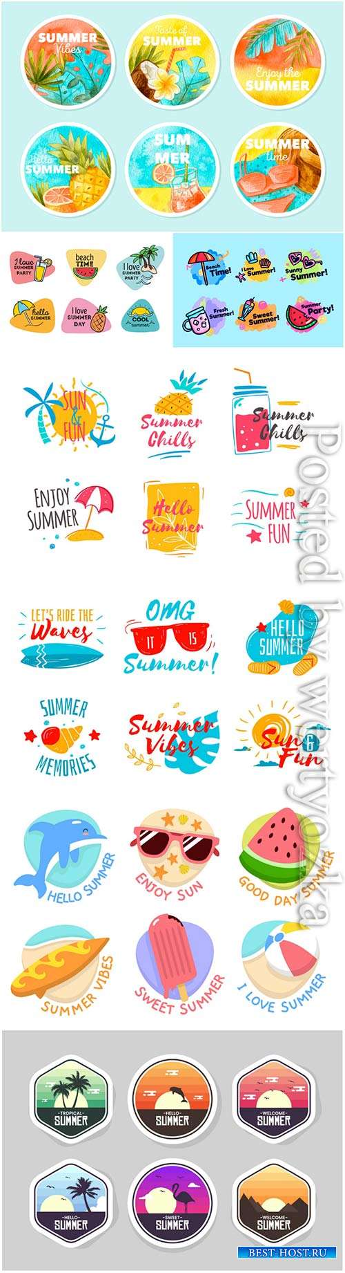 Summer labels vector collection # 11
