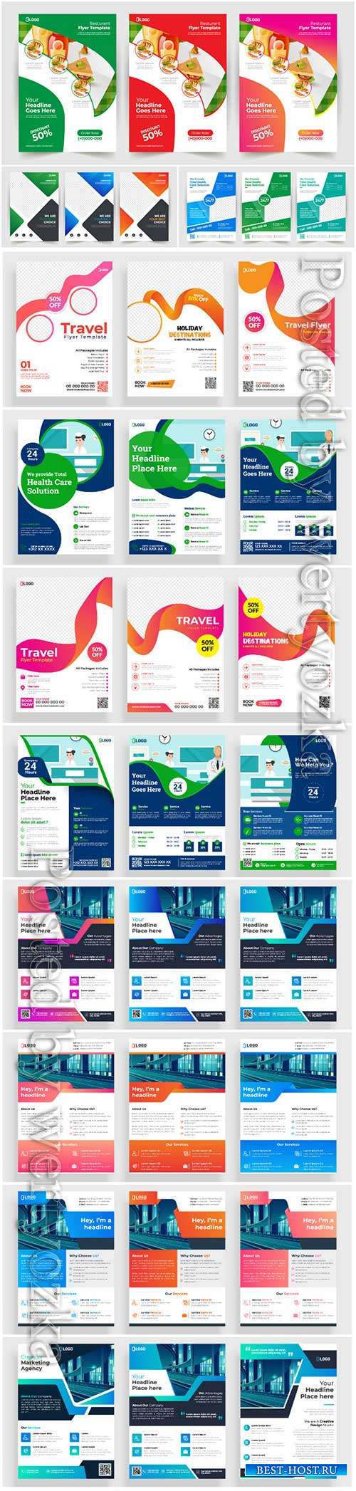 Business brochures template design with abstract concept