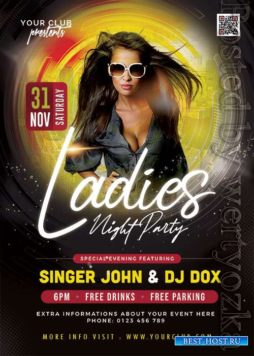 Ladies Night Party PSD Flyer Template