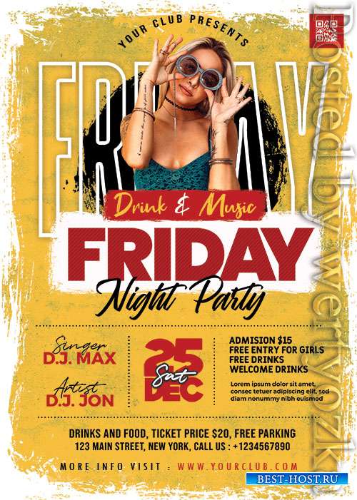 Ladies Friday Party PSD Flyer Template