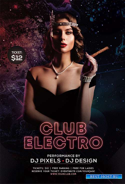 Club electro psd flyer