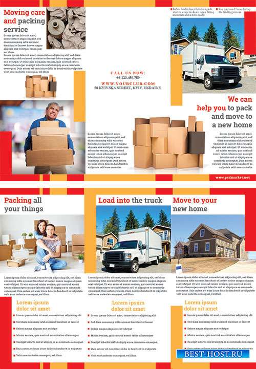 Moving and packing psd flyer templates