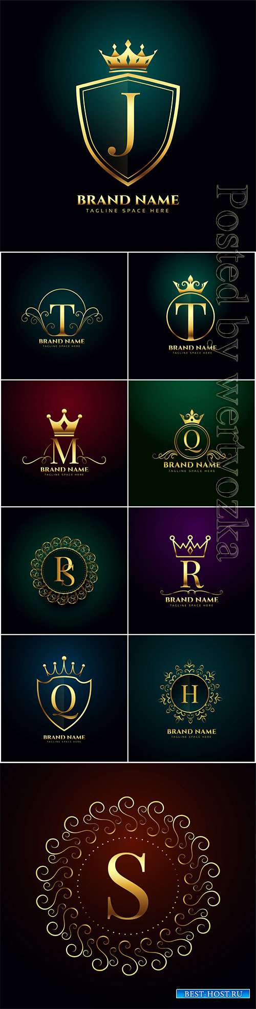 Luxury letter oranmental golden vector logo