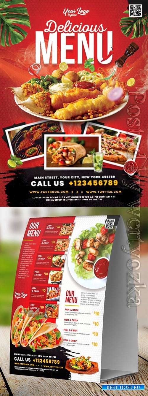 Restaurant food menu psd